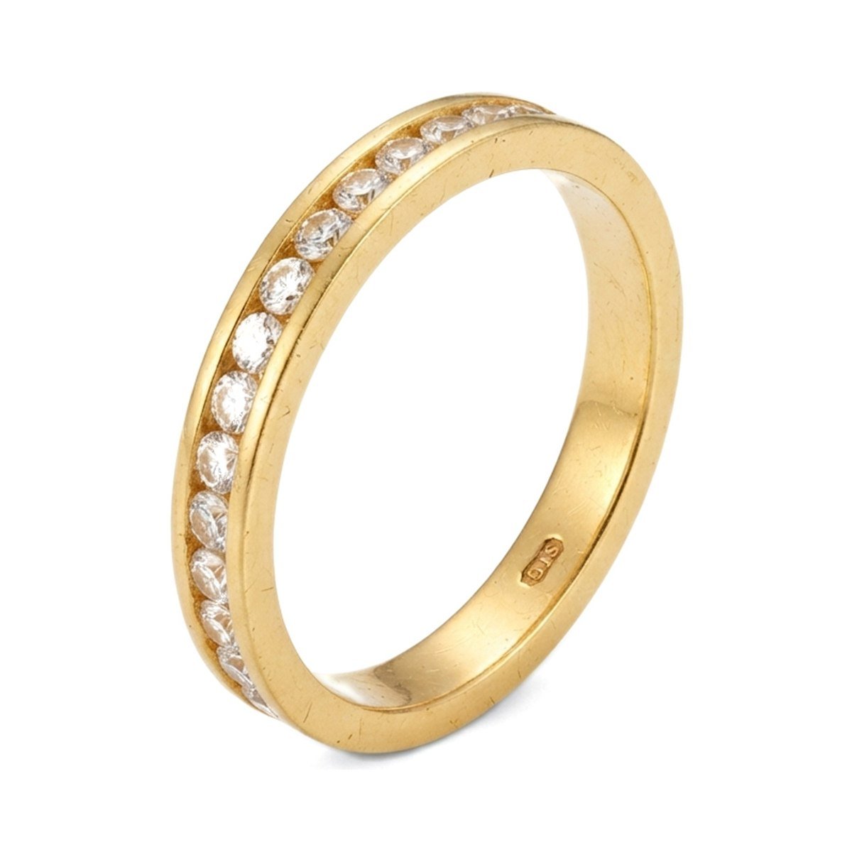 Channel-set eternity band in 22K gold